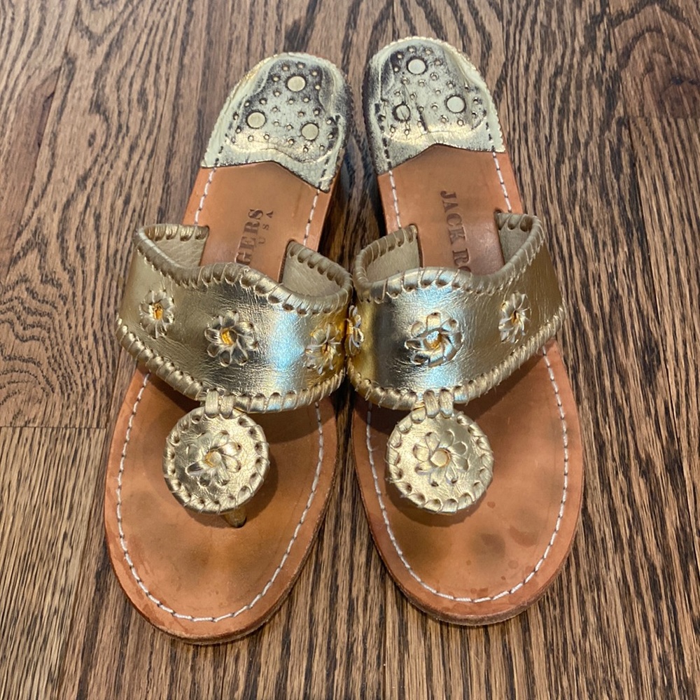 Jack Rogers Gold Wedges size 8 US